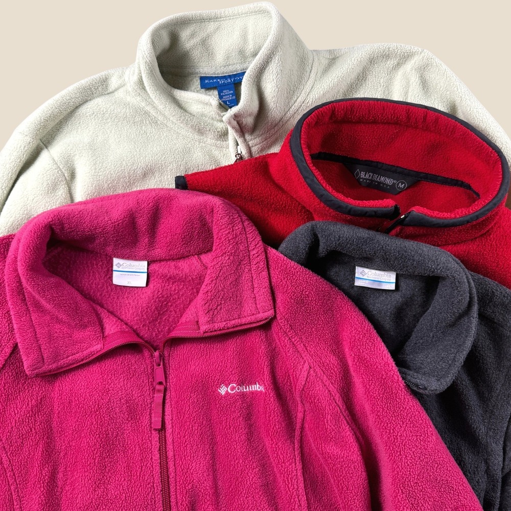 Reseller Lot of 4 Fleece Full Zip Jackets/Vest Multi Brands Men/Women Columbia